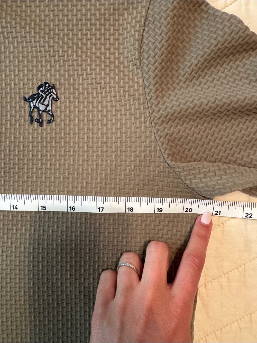 Men's Tan Polo Shirt with Embroidered Logo - Picture 6 of 7